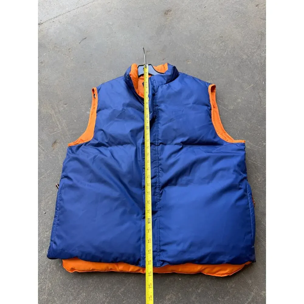 L.L. Bean Men's Goose Down Insulated Puffer Vest – Blue / Orange – Size Large
